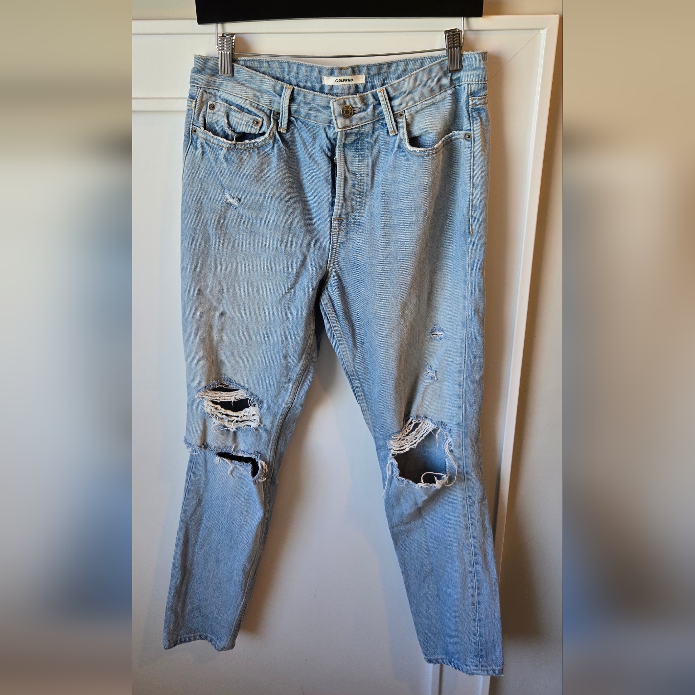 Grlfrnd Karolina High Rise Straight Distressed Jeans #183